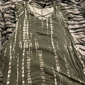 Zara Olive and White Women's Blouse